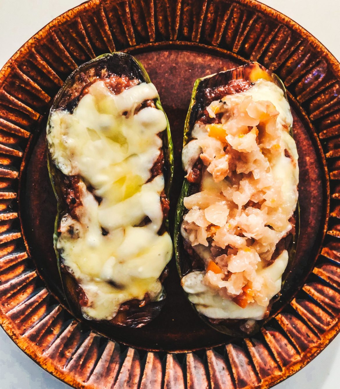 ［しもつかれレシピ］米茄子チーズ味噌田楽しもつかれ乗せ