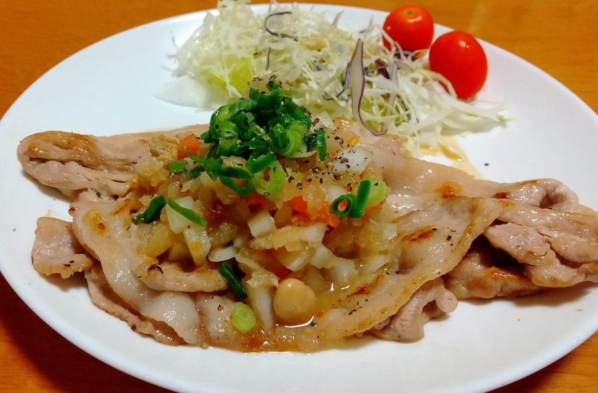 しもつかれ豚肉さっぱりポン酢